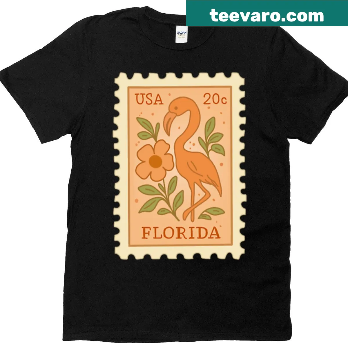 Vintage state stamp design representing Florida on an oversized T-shirt. — on a men's t-shirt