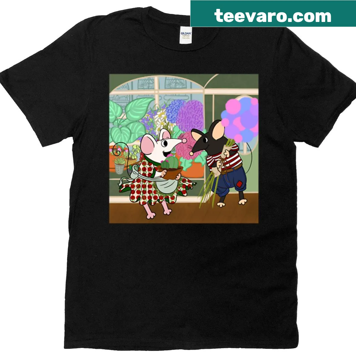 Charming floral graphic on a Flower Shop T-shirt. — on a men's t-shirt