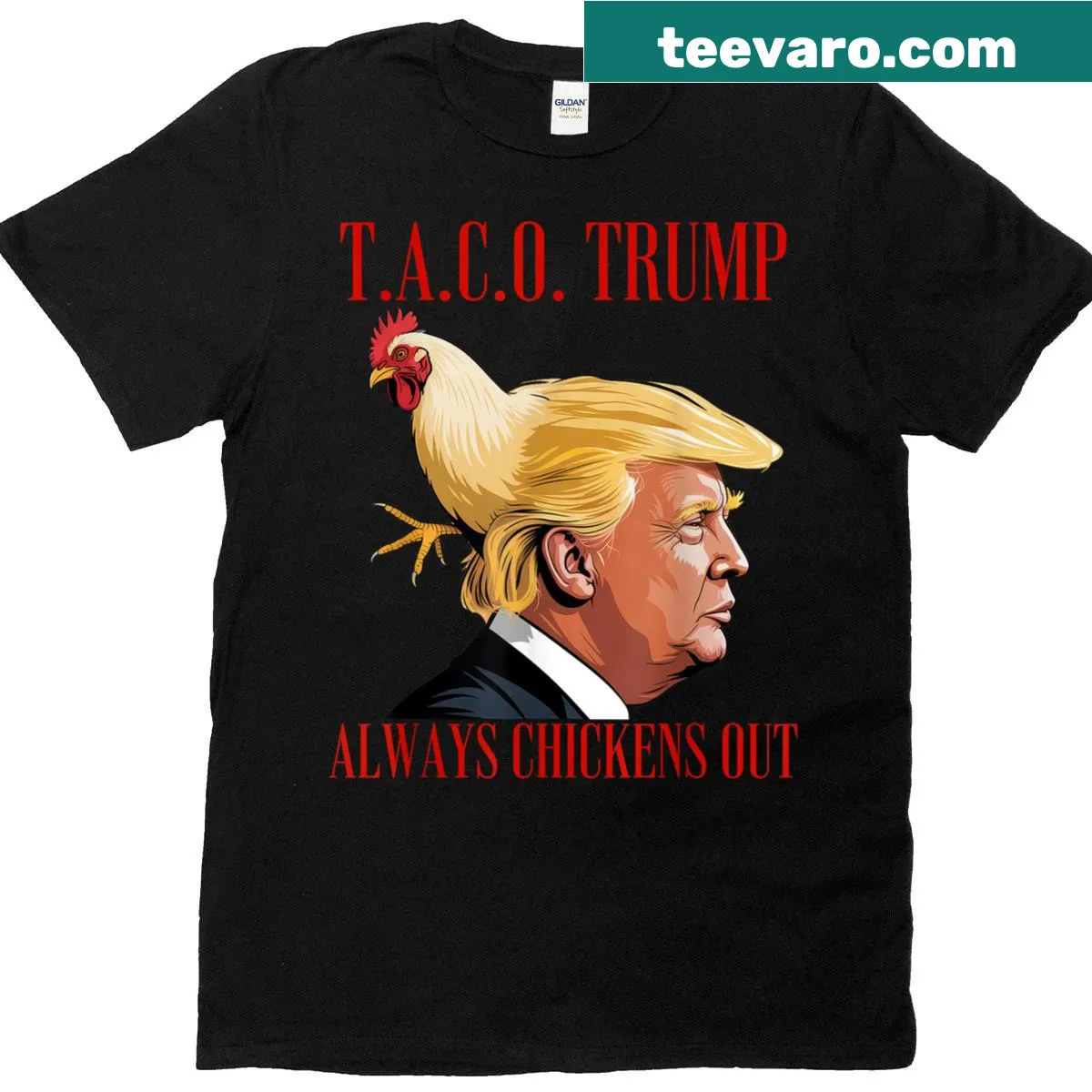 Funny taco-themed T-shirt with humorous text about Trump — on a men's t-shirt
