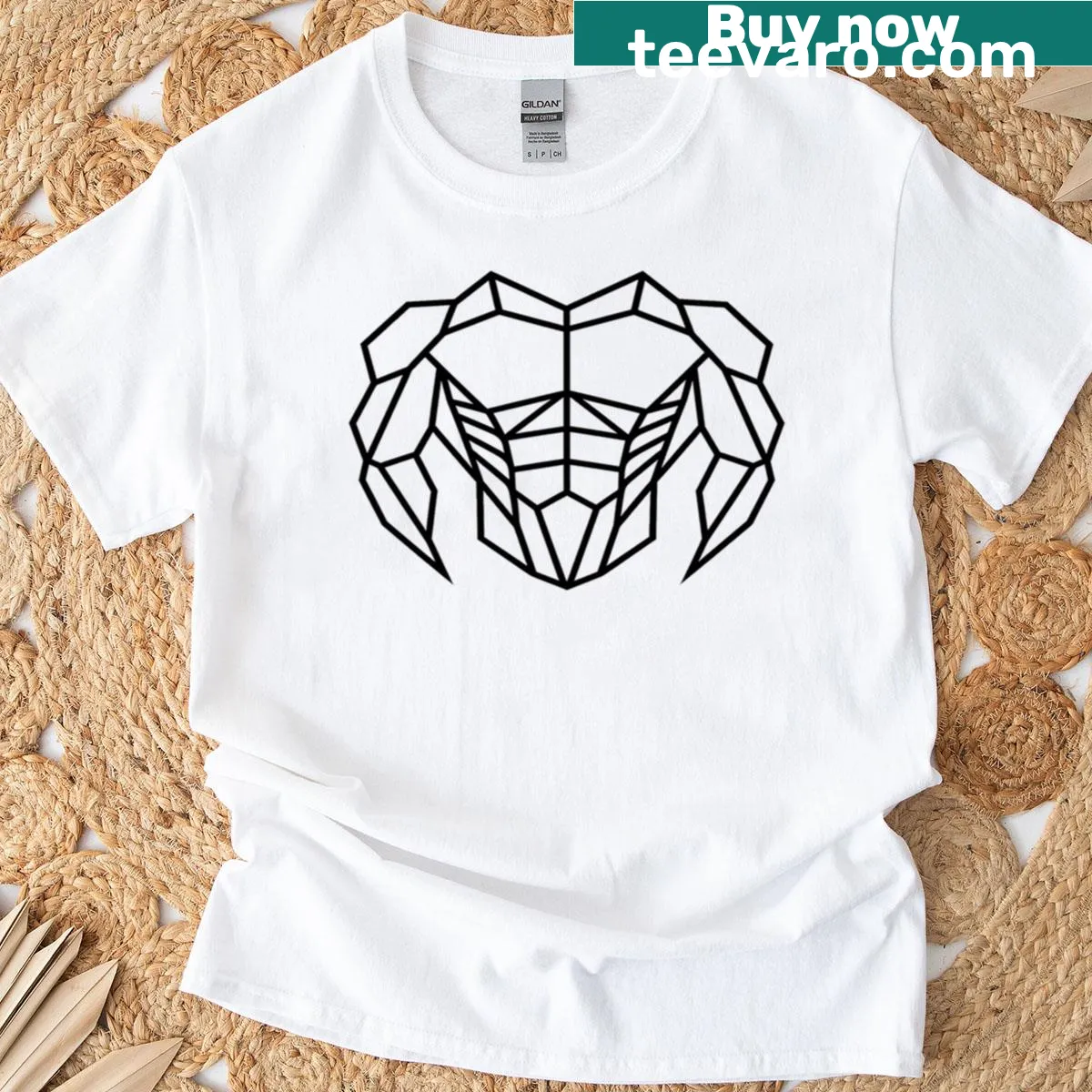 Bold linework art of muscle shapes on a t-shirt — on a men's t-shirt