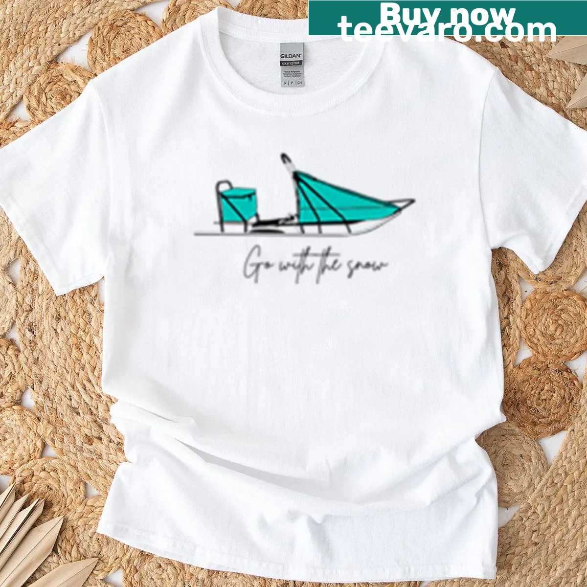 Go With The Snow t-shirt with motivational text — on a men's t-shirt