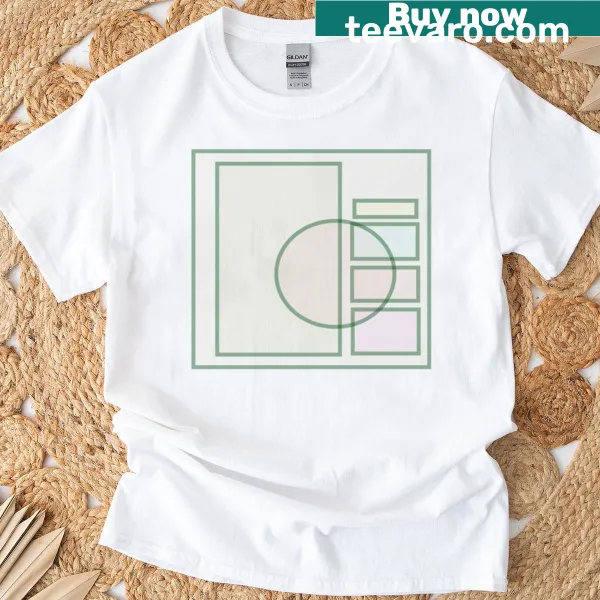 Oversized T-shirt featuring playful geometric shapes