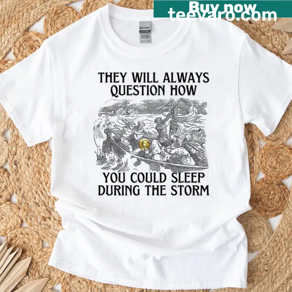 Oversized T-shirt with 'He Called The Storm' text