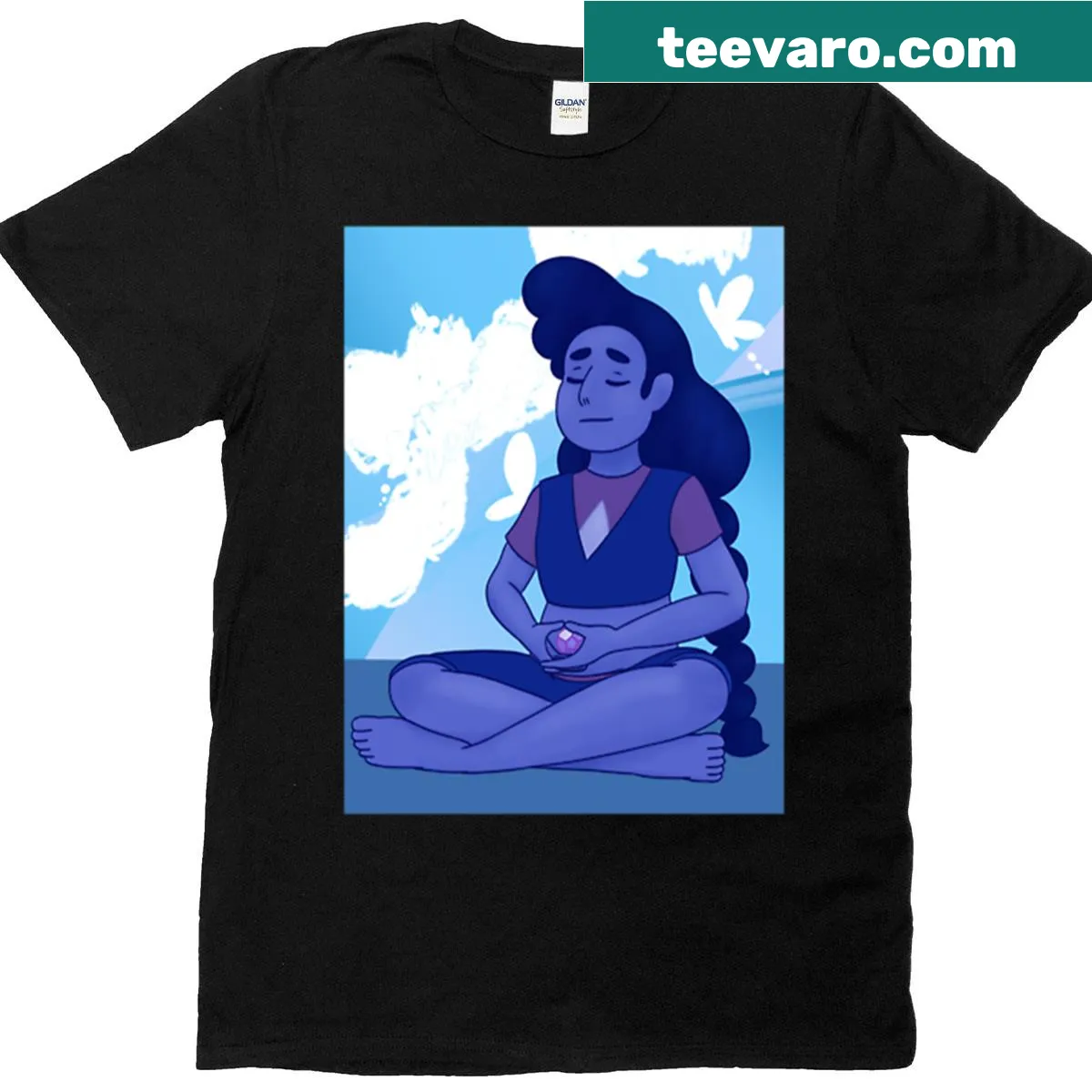 T-shirt featuring 'Here Comes A Thought' and Stevonnie design — on a men's t-shirt
