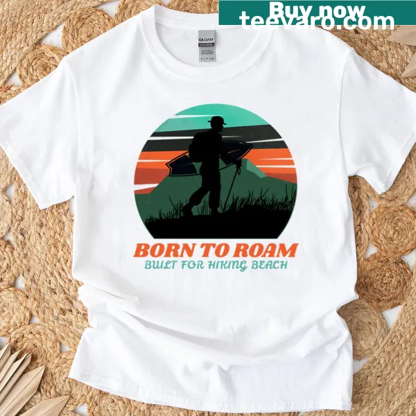 Illustrated T-shirt celebrating hiking and nature adventures.