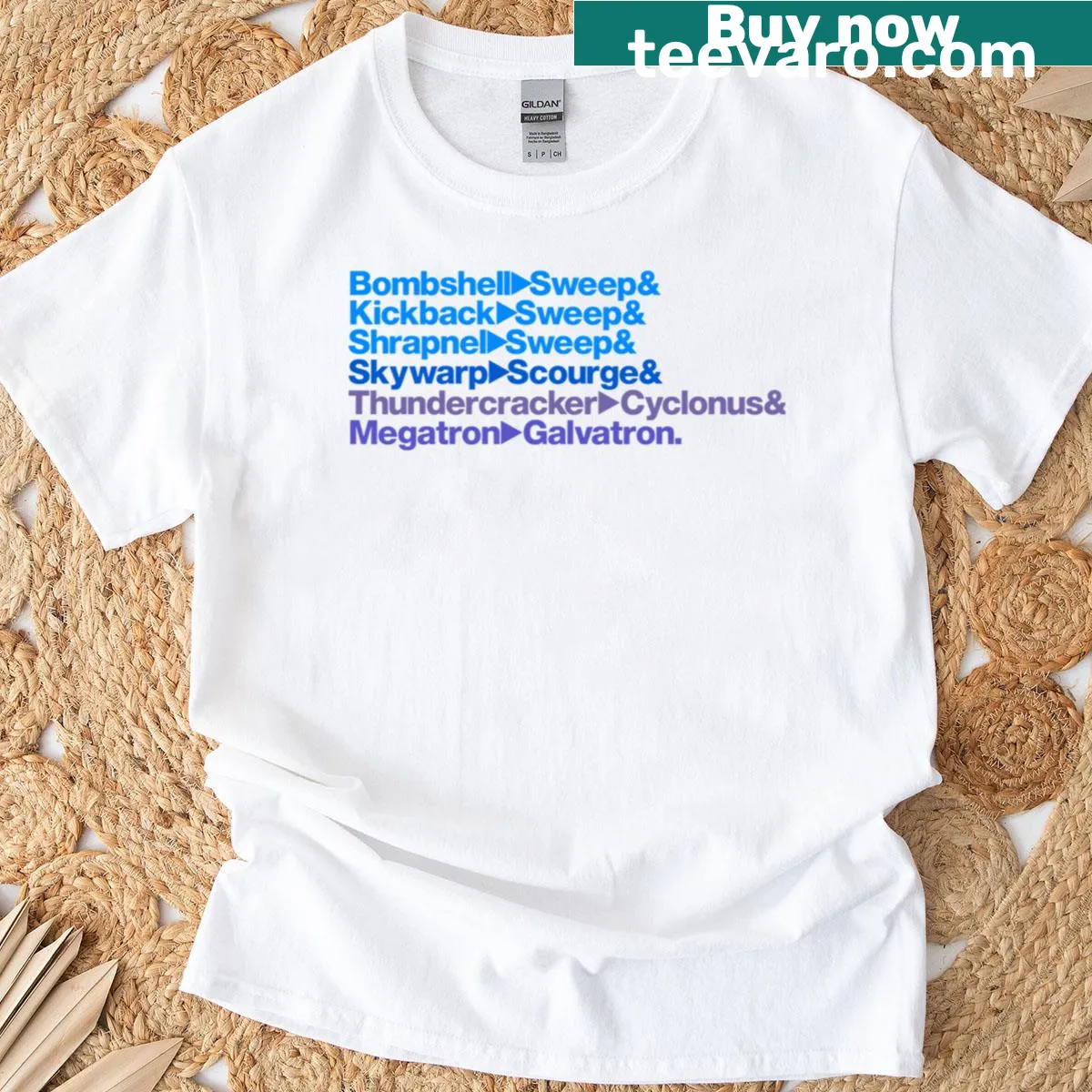 Transformers-inspired graphic on an oversized T-shirt — on a men's t-shirt