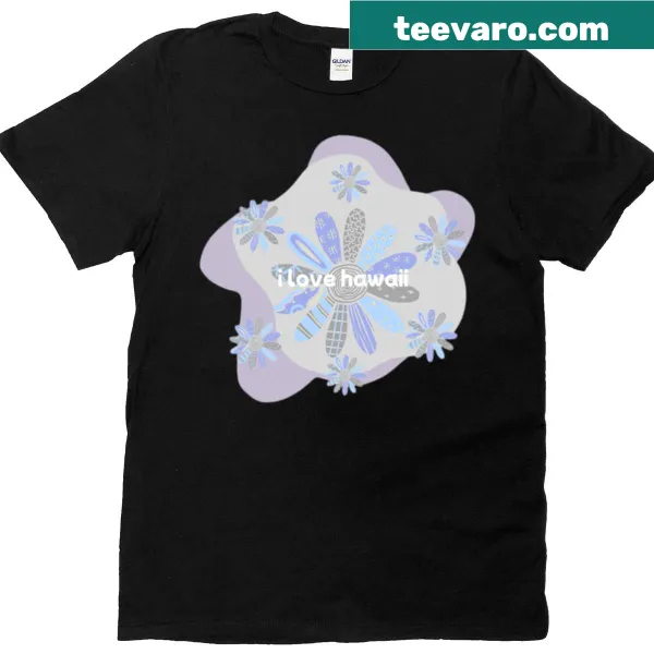Chic floral design representing Hawaii on a t-shirt