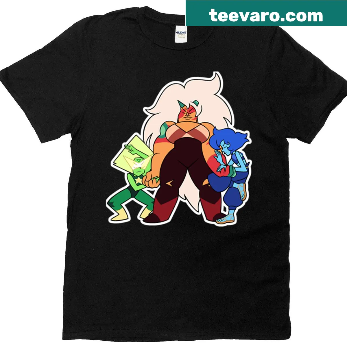 T-shirt featuring the names Jasper, Lapis, and Peridot — on a men's t-shirt