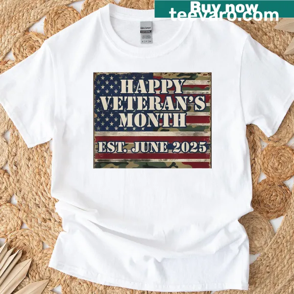 T-shirt honoring veterans with a design for June Veteran Month.