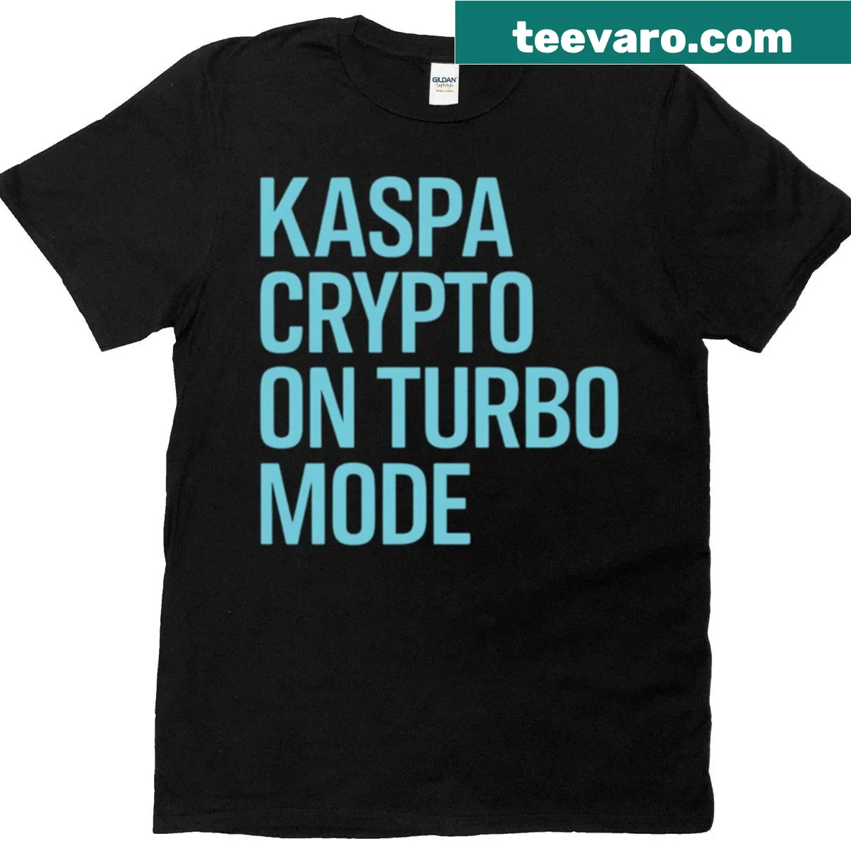 Oversized T-shirt stating 'Kaspa Runs Clean No Gimmicks' — on a men's t-shirt