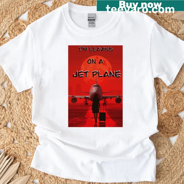 Nostalgic T-shirt inspired by 'Leaving on a Jet Plane' with vintage graphic