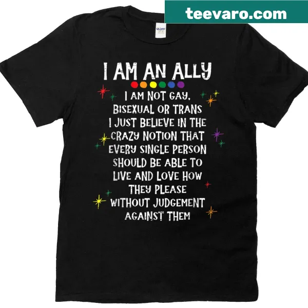 Retro t-shirt with I Am An Ally Im Not Gay Bisexual Or Trans text