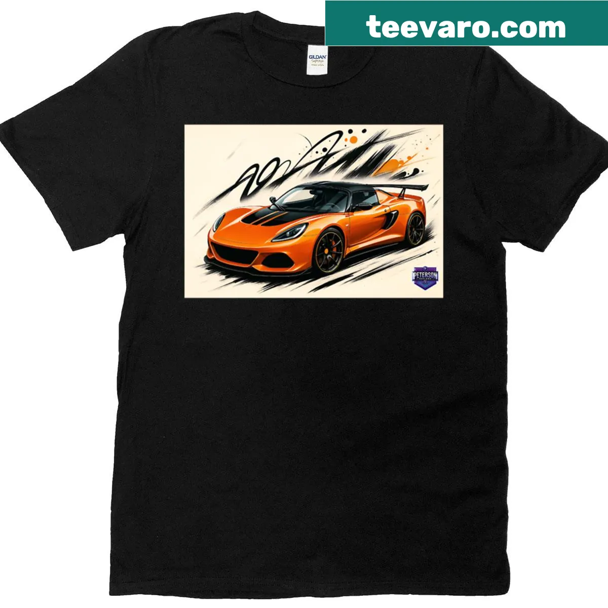 Fan art t-shirt featuring the Lotus Elise Series 3 — on a men's t-shirt