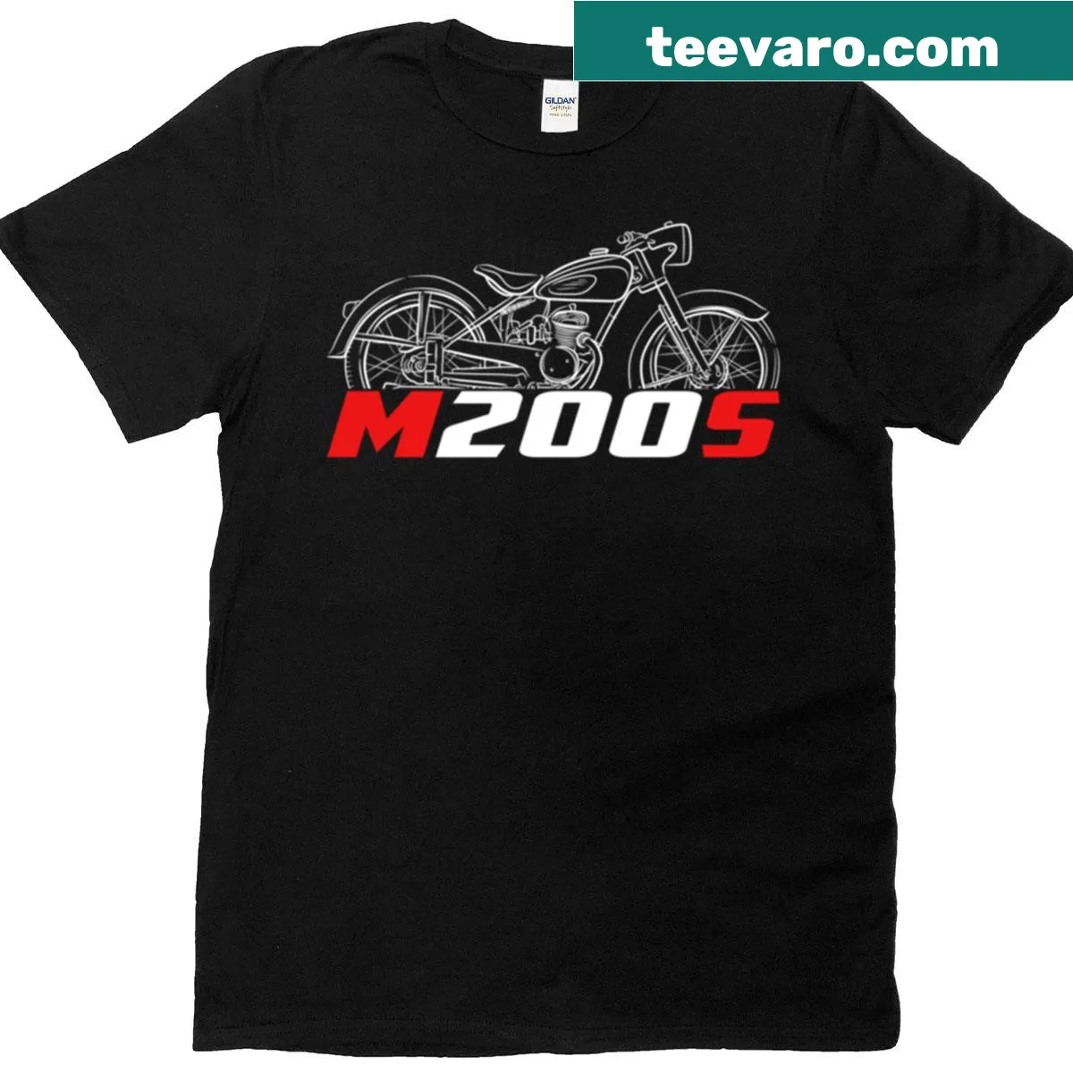 Maico M200s motorcycle t-shirt featuring a bold bike silhouette. — on a men's t-shirt
