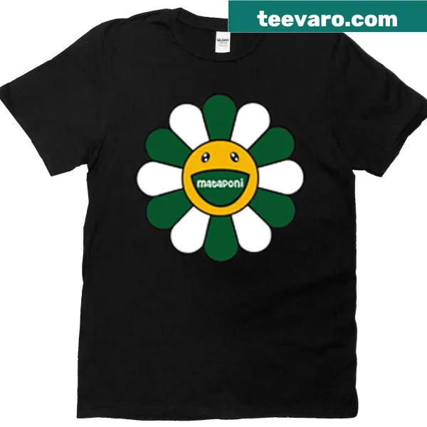 Whimsical flower face design t-shirt inspired by nature.