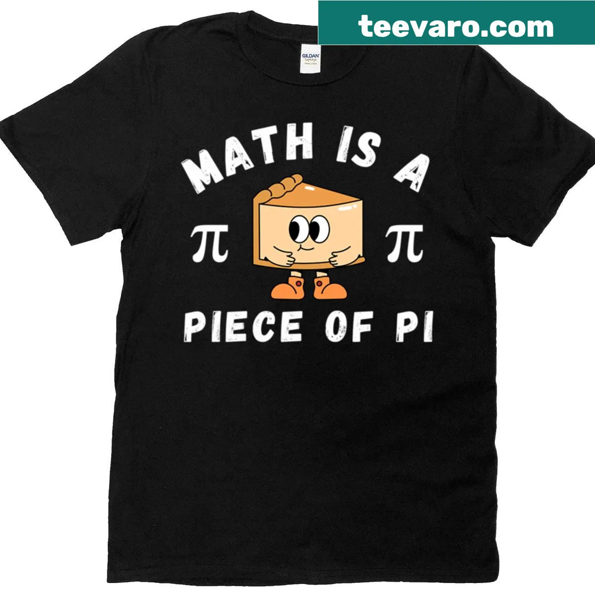 Funny Pi Day t-shirt with a play on words involving pi and pie. — on a men's t-shirt