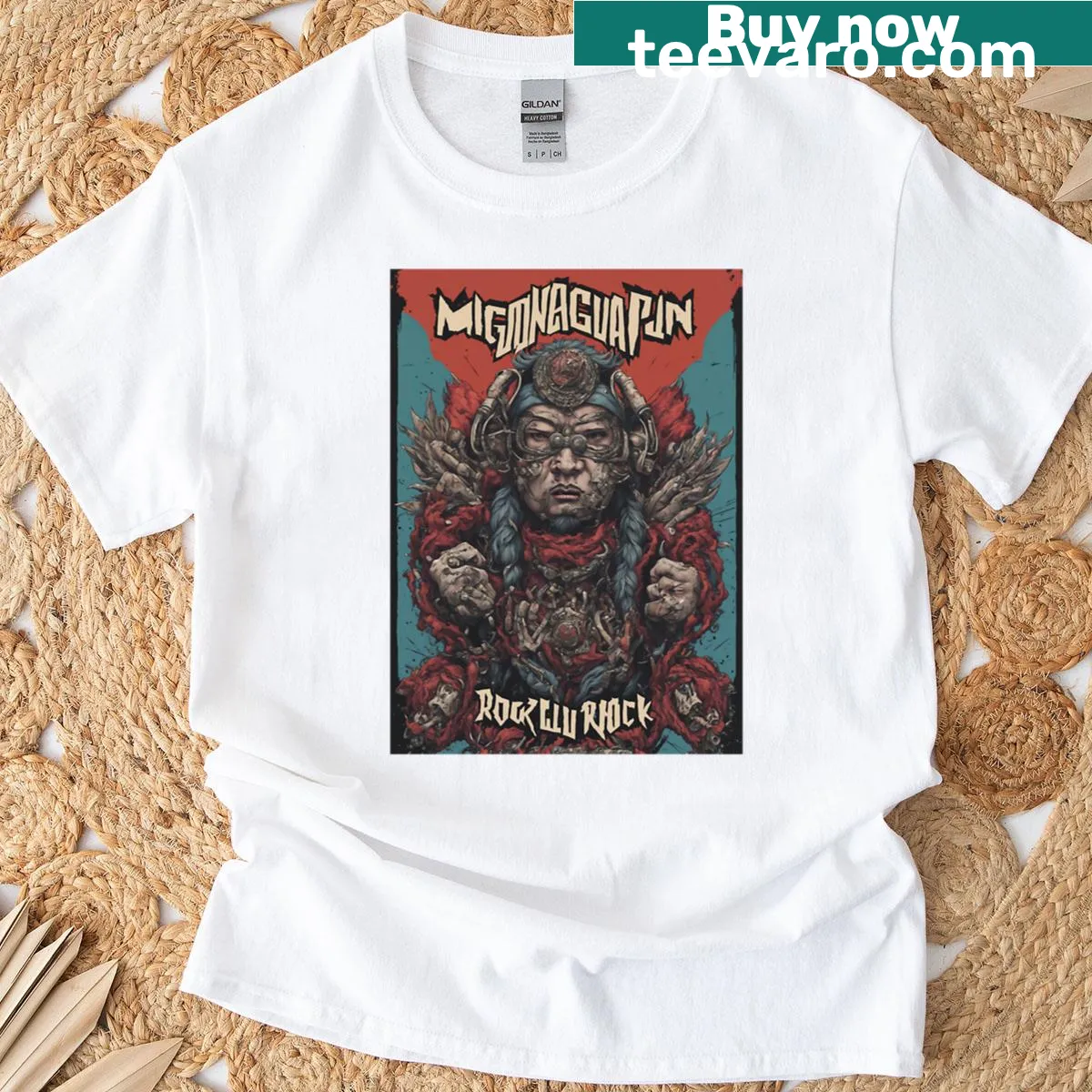 Fun Mongolian Rave Club graphic on T-shirt — on a men's t-shirt