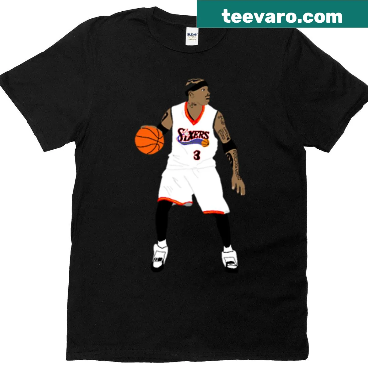 Active T-shirt featuring Allen Iverson typography — on a men's t-shirt