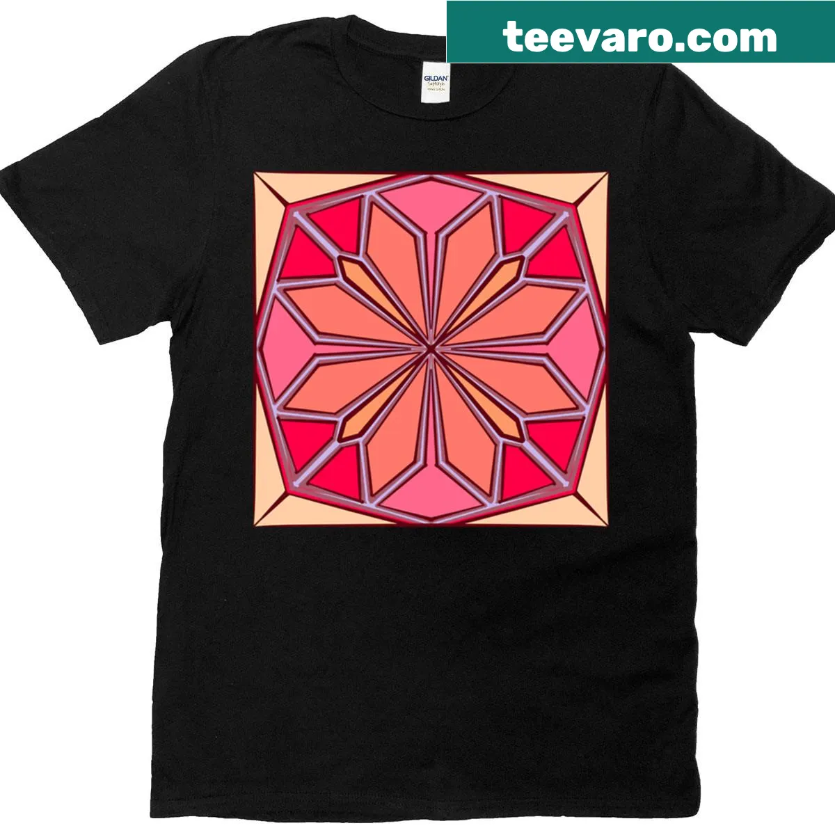 Minimalist T-shirt featuring an octagon graphic — on a men's t-shirt