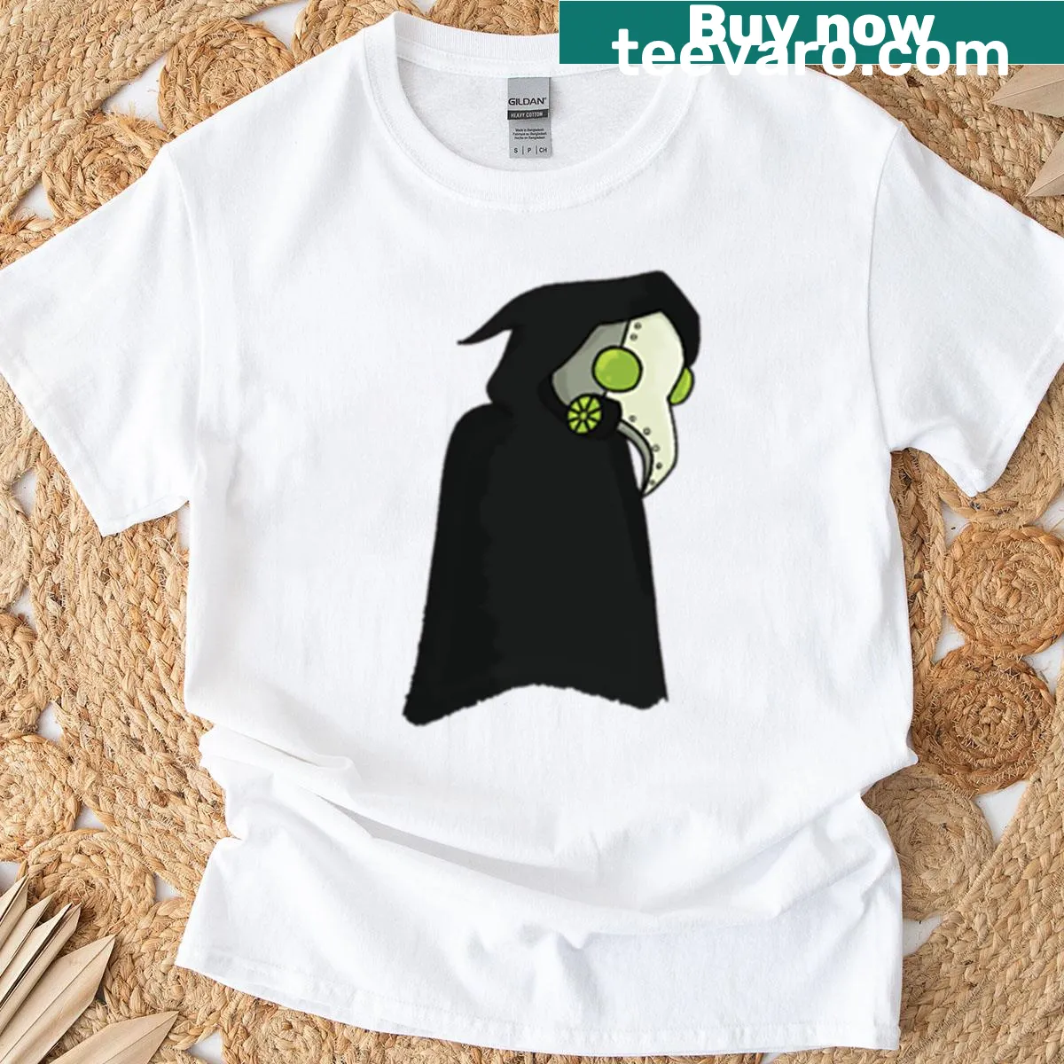 Typography T-shirt featuring playful text design: Just Paeon — on a men's t-shirt