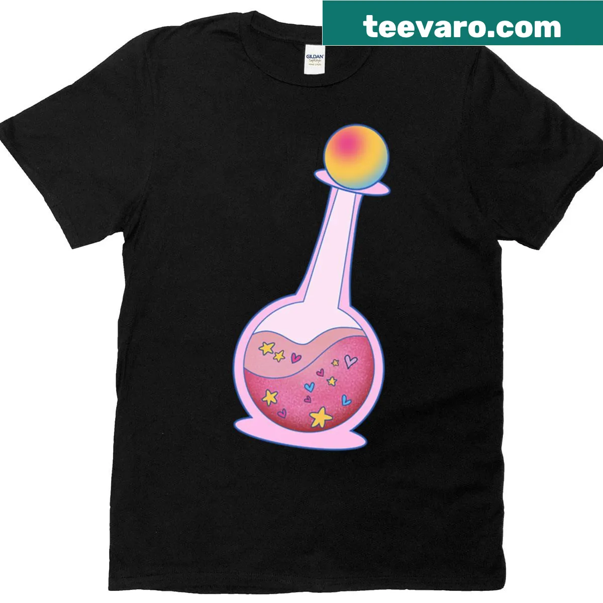 T-shirt with a playful coffee brewing graphic — on a men's t-shirt