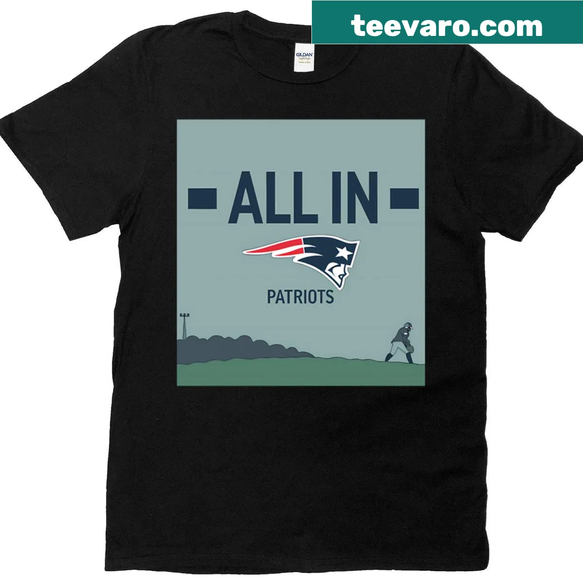 T-shirt featuring bold football-themed design with player statement — on a men's t-shirt