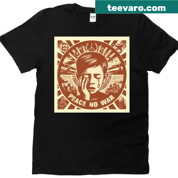 Peace-themed T-shirt with a powerful message in typography