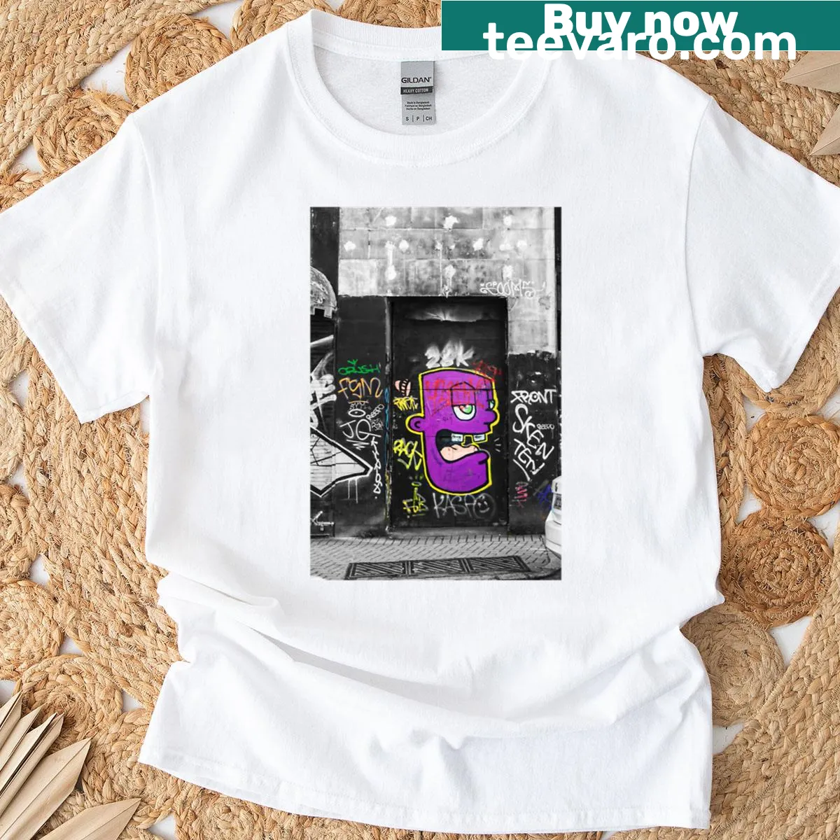 Intriguing graphic of a portal on a Phantom Portal T-shirt — on a men's t-shirt