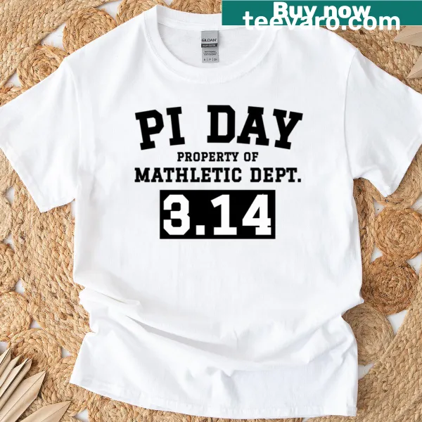 Funny Pi Day t-shirt with 'Mathletic Dept' text