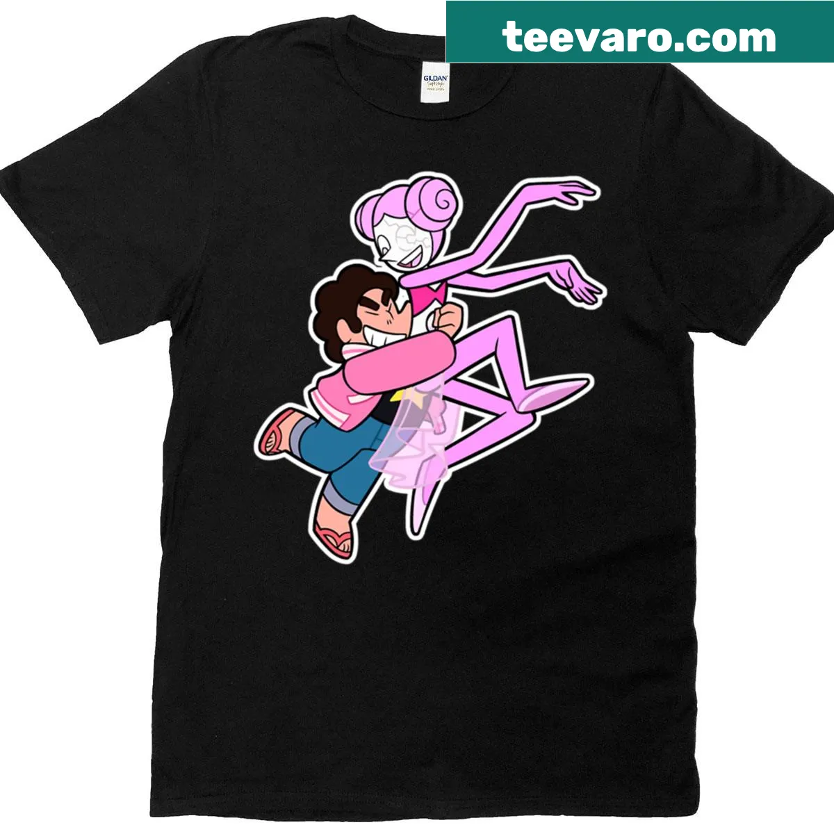 Oversized tee featuring beloved animated characters graphic — on a men's t-shirt
