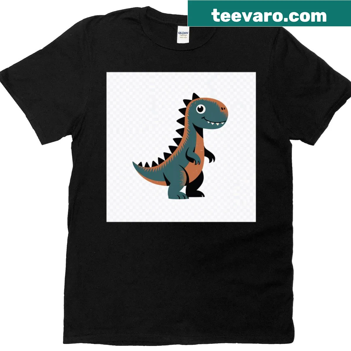 Vintage-style tee featuring a playful dinosaur graphic — on a men's t-shirt