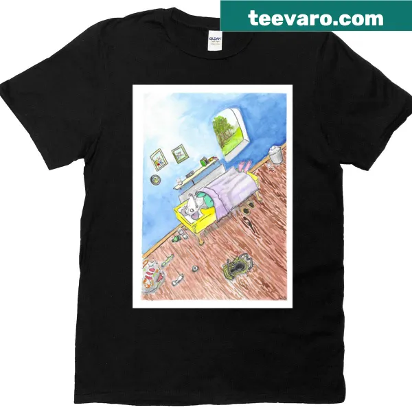 Oversized tee featuring a sleeping possum graphic