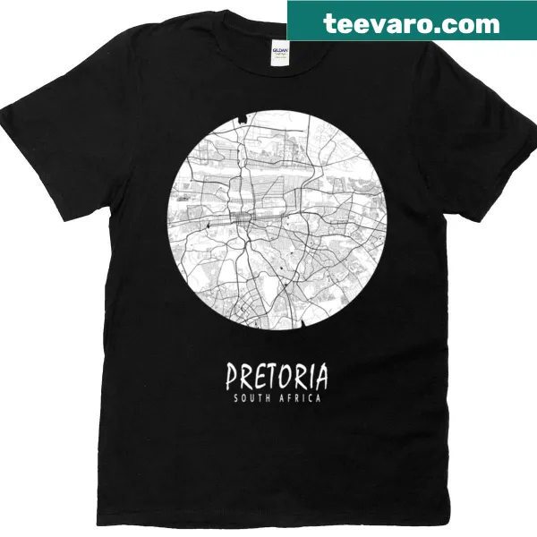 Oversized T-shirt with Pretoria city map silhouette
