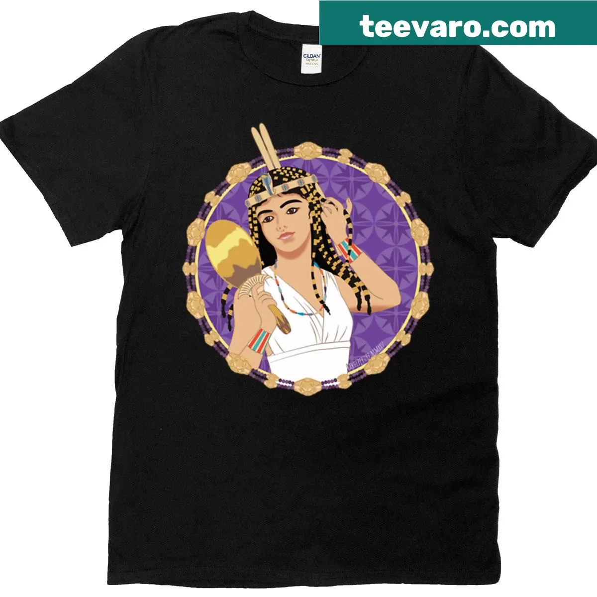 Whimsical illustration of Princess Sithathoryunet on oversized tee. — on a men's t-shirt