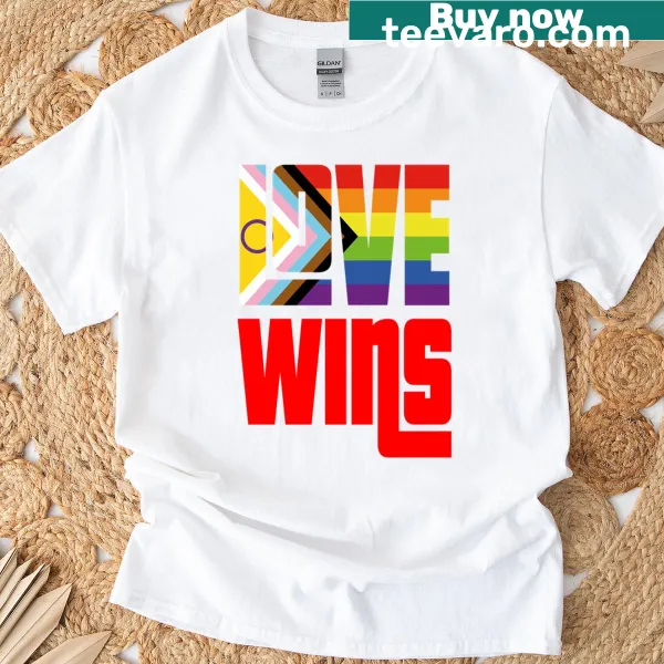 Progress Flag graphic on a LGBTQ Pride t-shirt