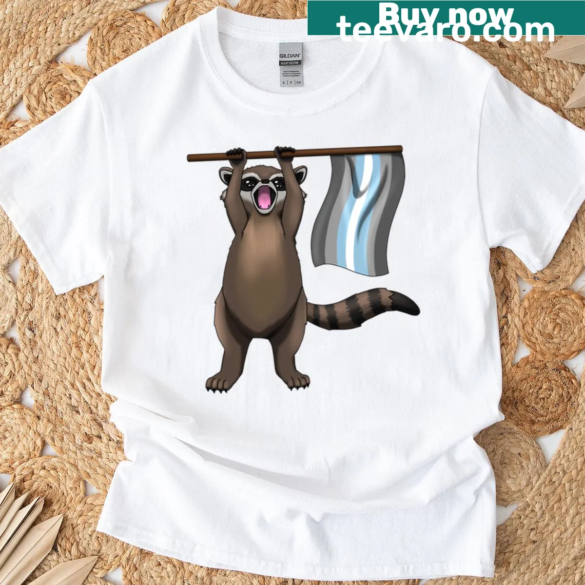 Playful raccoon with bold 'Thief' lettering for pride and identity. — on a men's t-shirt