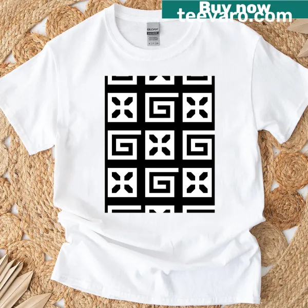 Art Deco geometric pattern graphic T-shirt