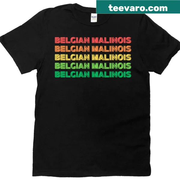 Retro graphic T-shirt featuring a Belgian Malinois illustration.
