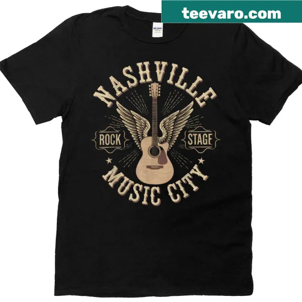 T-shirt with a design blending rock and country music elements