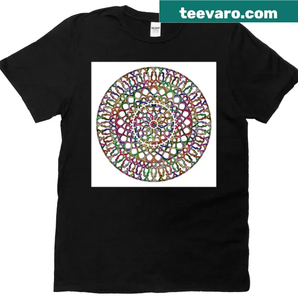 Intricate mandala design T-shirt symbolizing connection and energy flow
