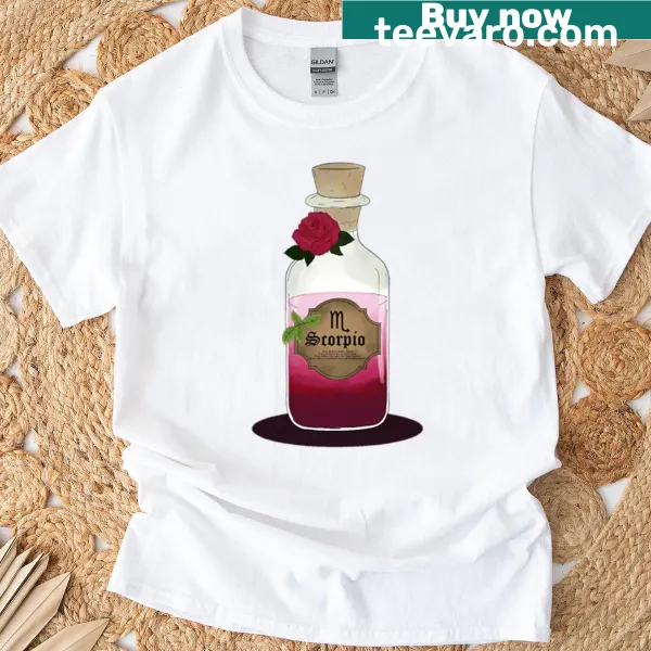 Oversized T-shirt with Scorpio herbal potion illustration