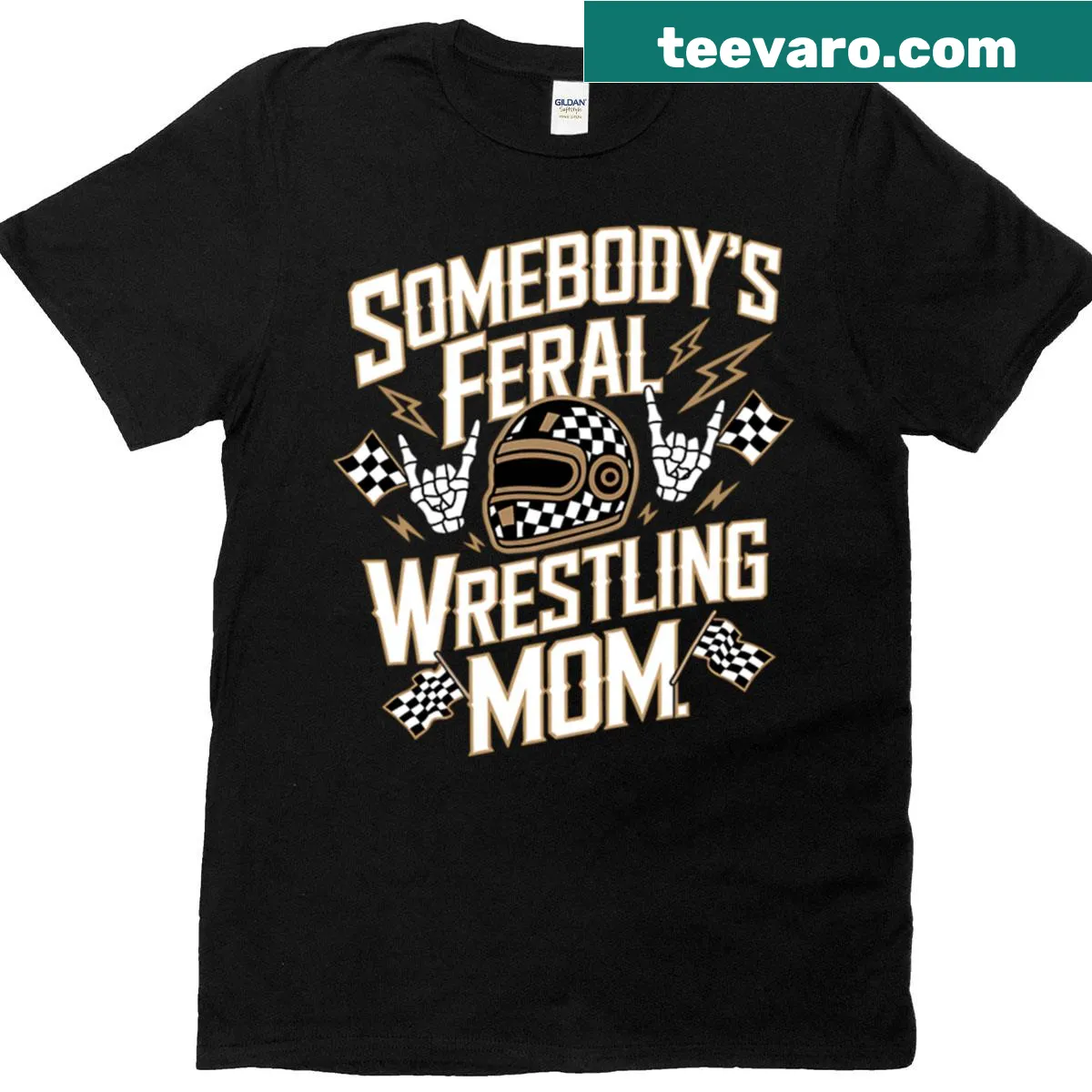 Funny t-shirt for moms with wrestling theme — on a men's t-shirt