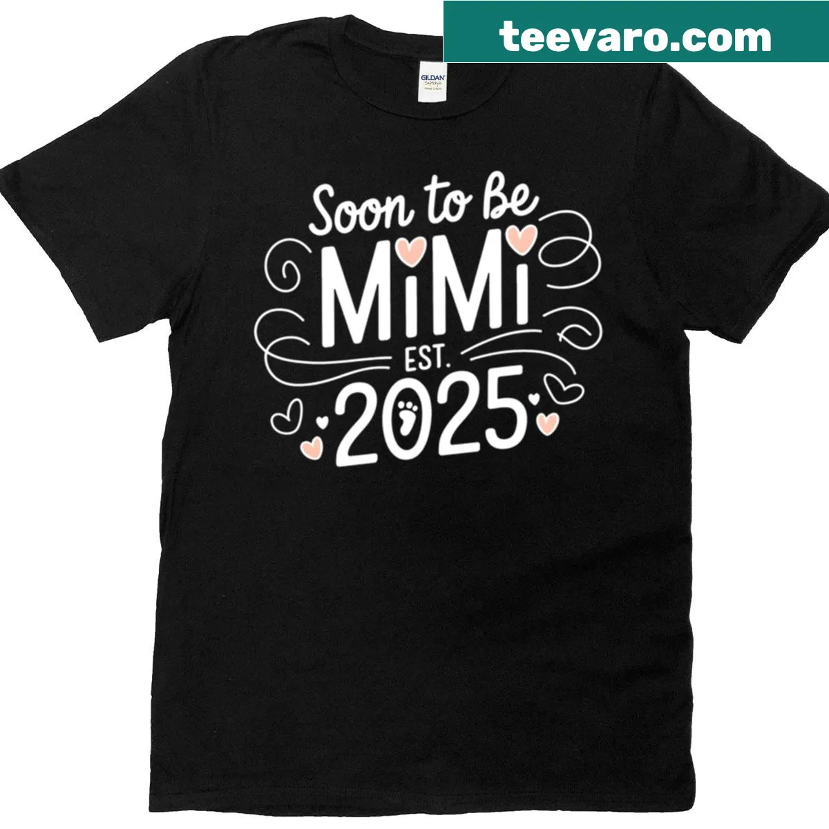 T-shirt saying 'Soon To Be Mimi Est 2025' in charming typography — on a men's t-shirt