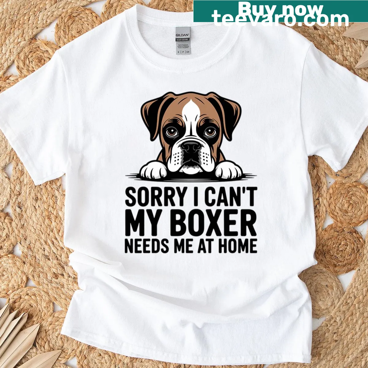Sentimental T-shirt expressing devotion to a boxer dog — on a men's t-shirt