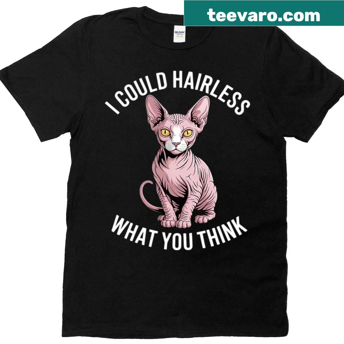 T-shirt for Sphynx cat lovers, breeders, and veterinarians — on a men's t-shirt