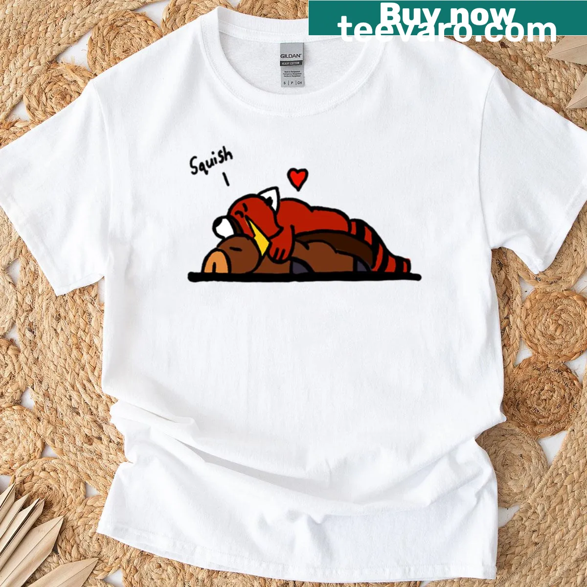Playful typography featuring the word Squish for a fun T-shirt — on a men's t-shirt