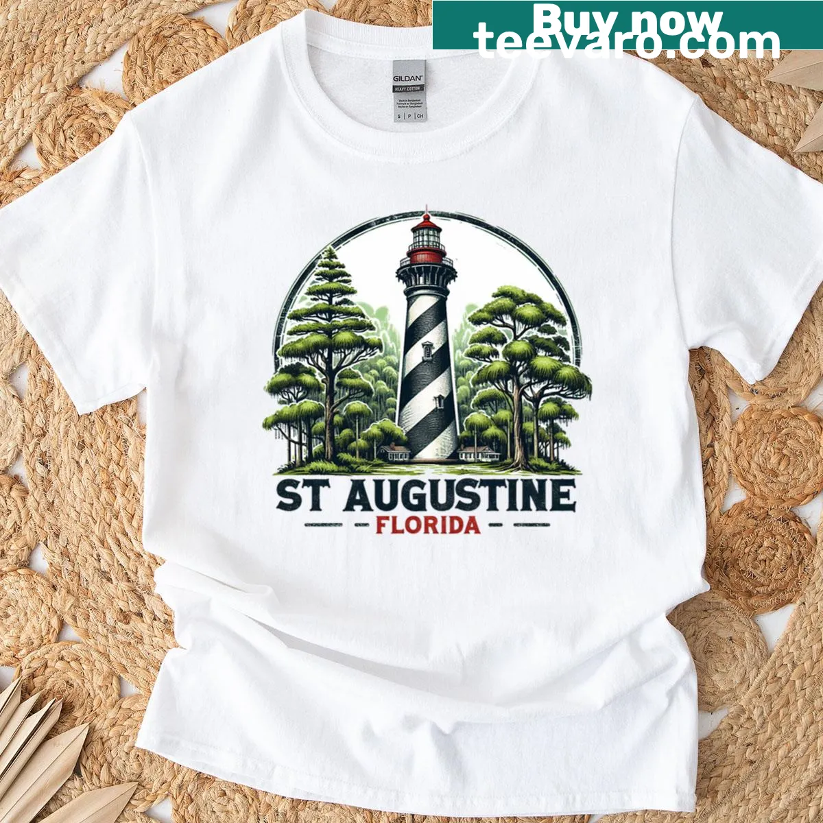 Illustrated St. Augustine Maritime Museum T-shirt featuring Florida's rich history — on a men's t-shirt