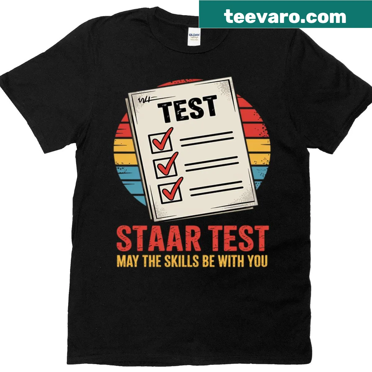 Inspirational STAAR test themed teacher t-shirt — on a men's t-shirt