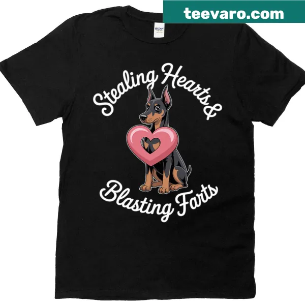 Funny Doberman Pinscher themed Valentine's t-shirt