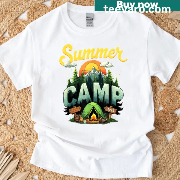 Summer camp themed matching family T-shirt for 2025